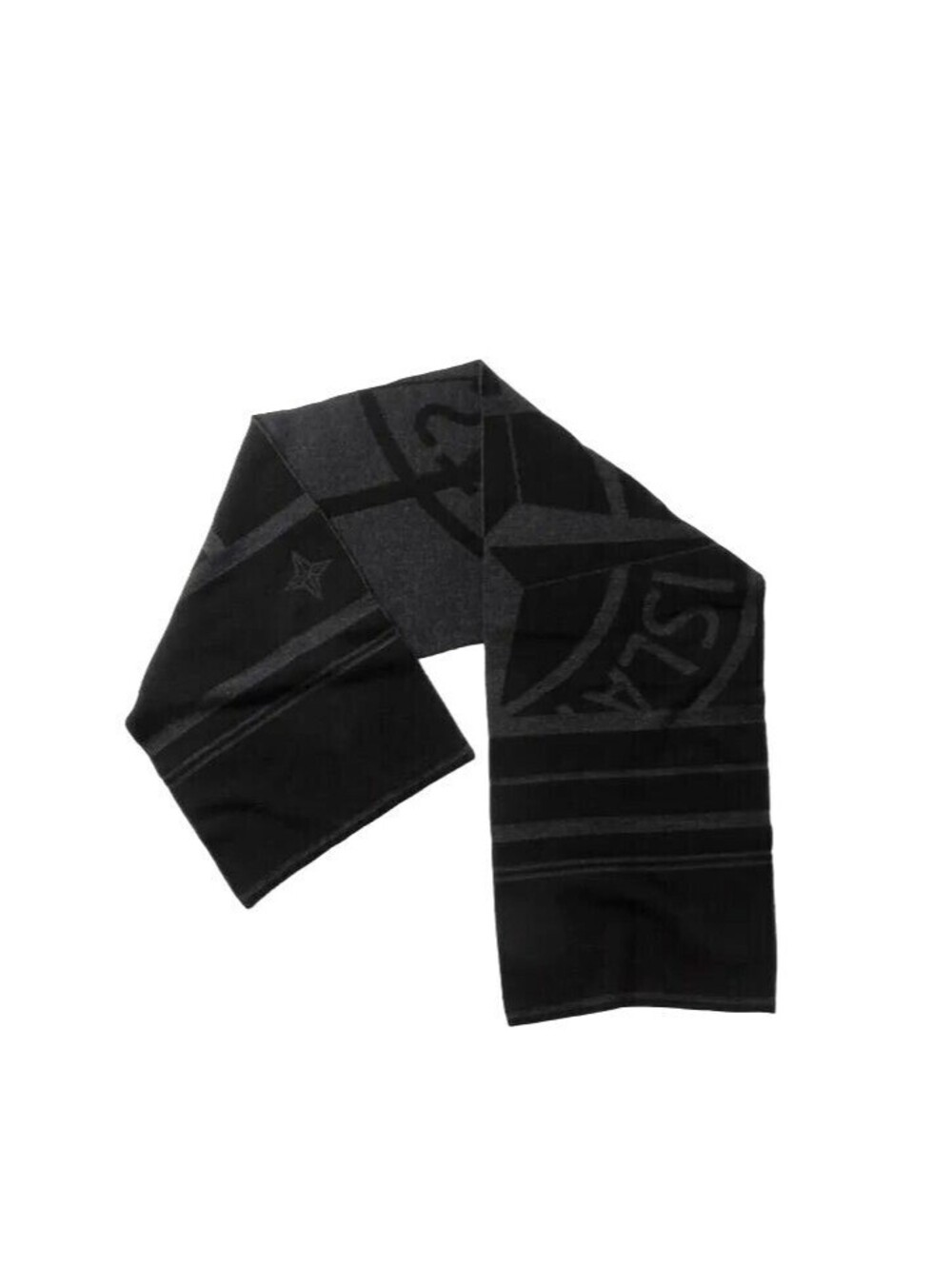 NEW Stone Island Black/Gray Wool Blend Scarf